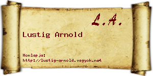 Lustig Arnold névjegykártya